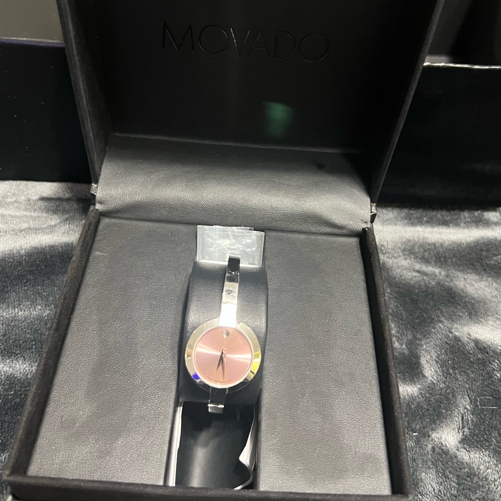 Movado Silver and Pink Smartwatch with Sleek Design